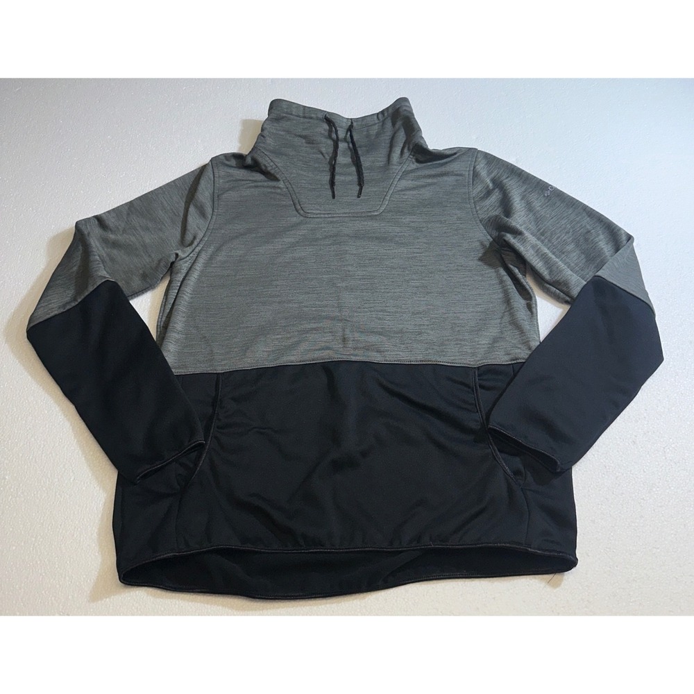 Columbia Womens Grey Black Colorblock Cowl Neck Fleece Pullover XK0906 Size‎ M